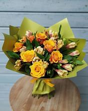 Букет цветов из:  Альстромерии и Розы #REPLACE_PRED# Котово Новгородская область