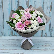 Букет цветов из:  Герберы, Альстромерии и Хризантемы в Котово Новгородская область