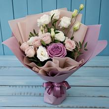 Букет цветов из:  Розы и Лизиантусы #REPLACE_PRED# Котово Новгородская область