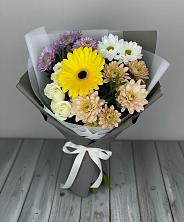 Букет цветов из:  Розы, Герберы и Хризантемы в Котово Новгородская область