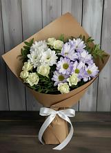 Букет цветов из:  Хризантемы и Розы в Котово Новгородская область