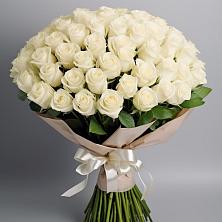 Букет 101 беля роза Белоснежка в Котово Новгородская область