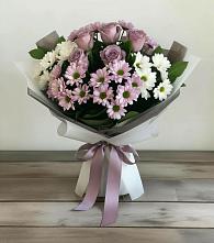 Букет цветов из:  Хризантемы и Розы в Котово Новгородская область
