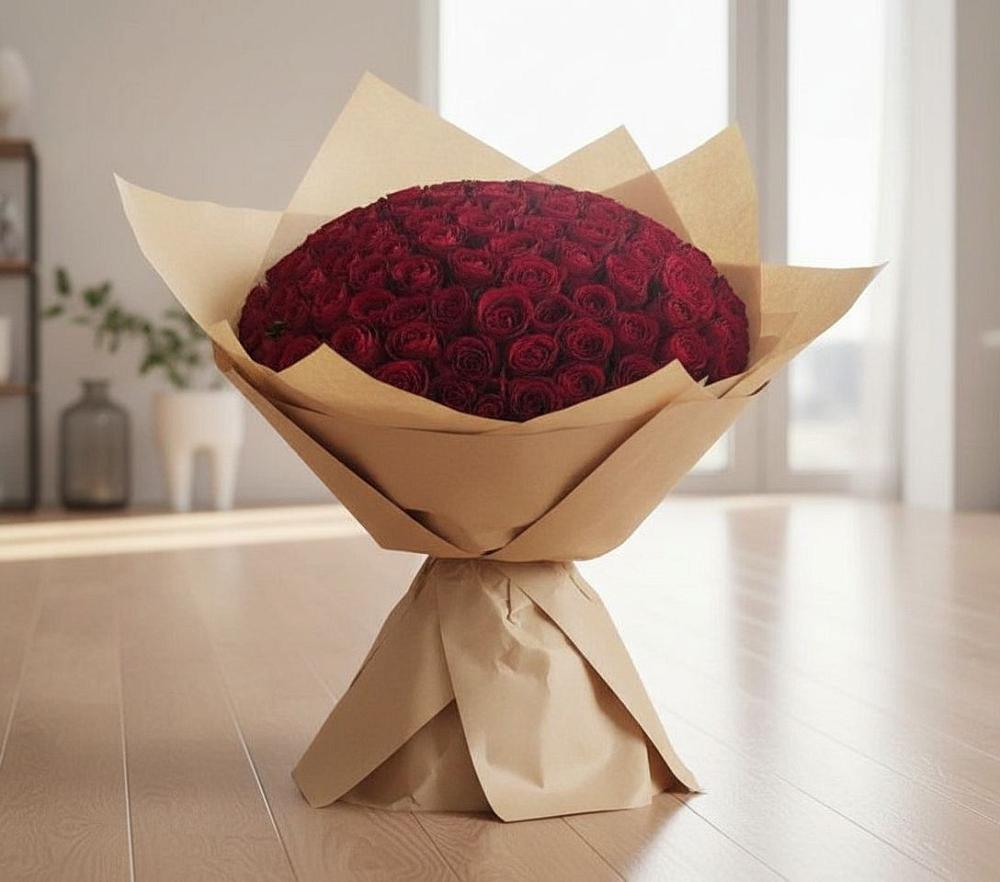 Букет 101 Красная роза в Котово Новгородская область