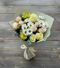 Букет цветов из:  Альстромерии, Розы и Хризантемы в Котово Новгородская область