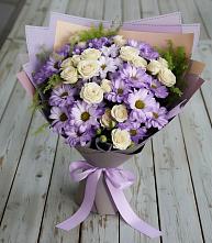 Букет цветов из:  Хризантемы и Розы #REPLACE_PRED# Котово Новгородская область