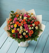Букет Микс из разноцветных кустовых роз #REPLACE_PRED# Котово Новгородская область