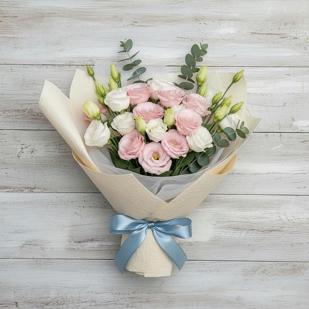 Букет цветов из: Лизиантусы в Котово Новгородская область